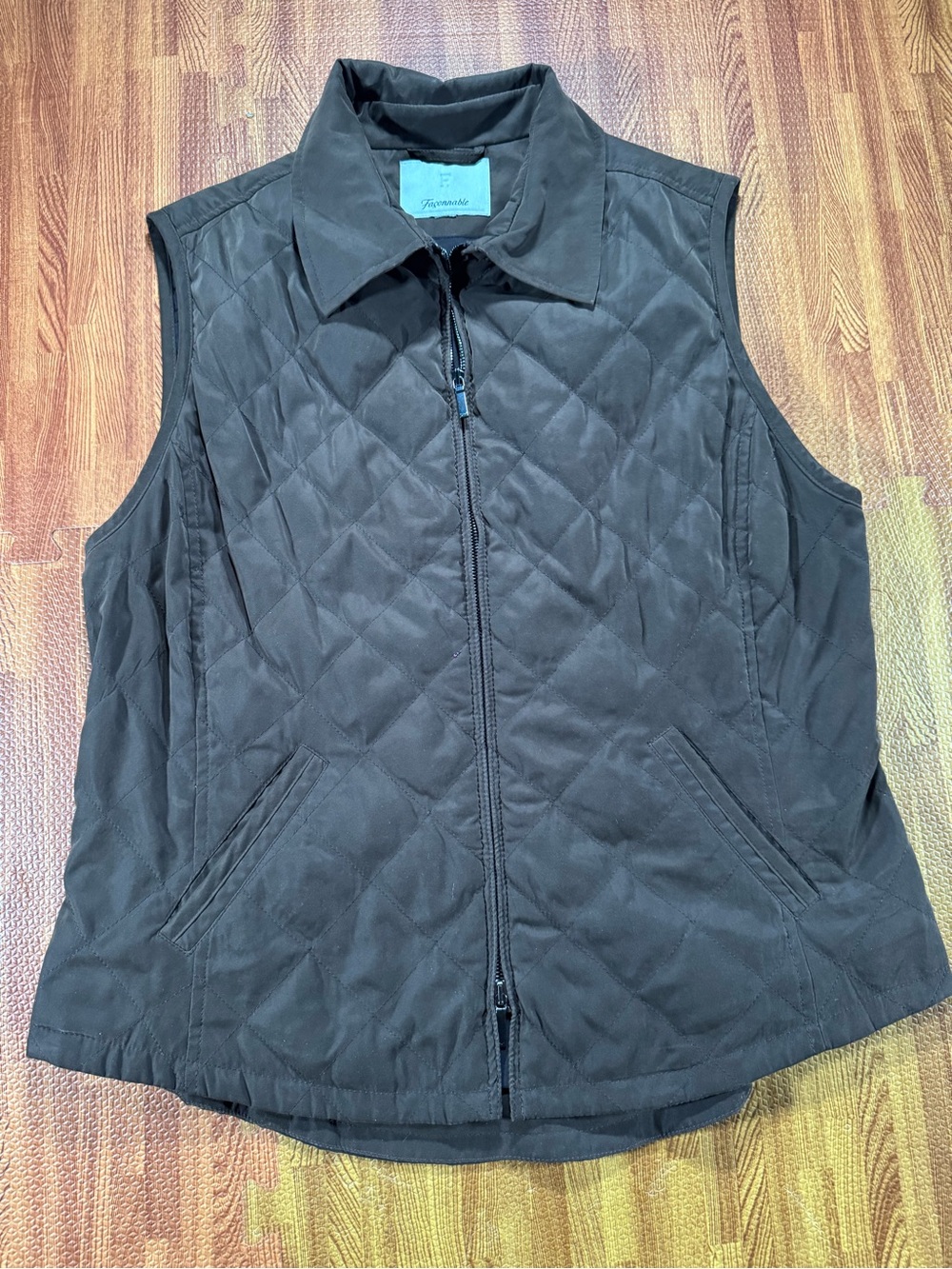Faconnable Quilted Sleeveless Vest - Dark Brown
